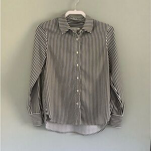 PURE NAVY Button Front Striped Blouse